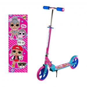 Самокат LOL 2-х кол.,алюм.комби,кол PU 200 мм,подножка,ручки складн.EVA,88х10х100(90)см,г/п до 100кг