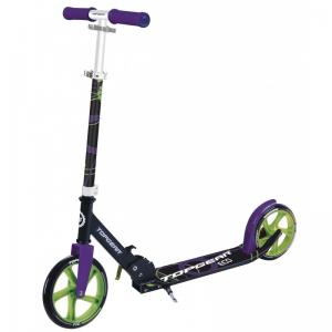 Самокат TOPGEAR ECO 2-х кол.,алюм.комби,PU кол.200мм, рег.складн.руль, ручки скл.TPR, черный.