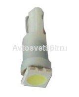 Лампа МАЯК светодиод 12V 1,2W (б/ц) белый T5 3SMD W2,0x4,6D (3014) панель приборов