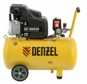 Компрессор пневматический DENZEL (1,8КВт, 280 л/мин, 50л.) DK1800/50