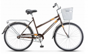 Велосипед, размер колеса 26", "Stels Navigator" 205 С, 1 скор., рама 19", корич. (корзина складная)