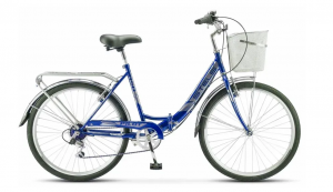 Велосипед, размер колеса 26", "Stels Pilot" 850V, 19", 7 скор., складной, тем-син (корзина складная)