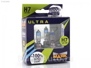 Лампа МАЯК H7 12V 55W PX26D Super Light + 100% "УЛЬТРА" NEW (к-т, 2шт.)