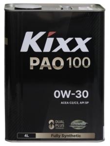Масло моторное GS-OIL KIXX PAO 100 (PAO1) 0W30 API SP синтетика 4л фото 1