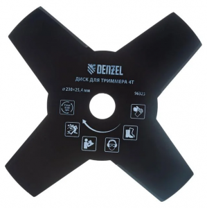Диск для триммера, 230 х 25,4 толщина 1,6 мм, 4 лезвия "Denzel"